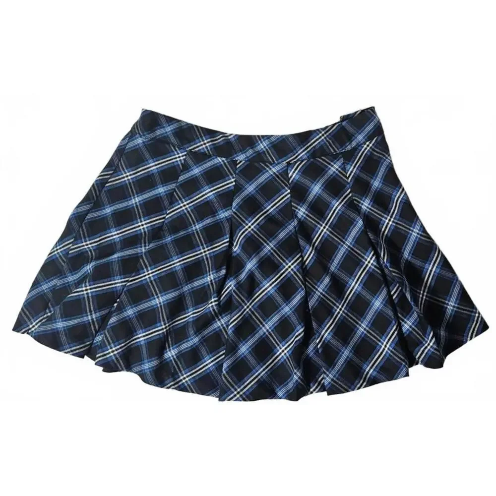 H&M DIVIDED Women's Plaid Pleated Mini‎ Skirt Size 10